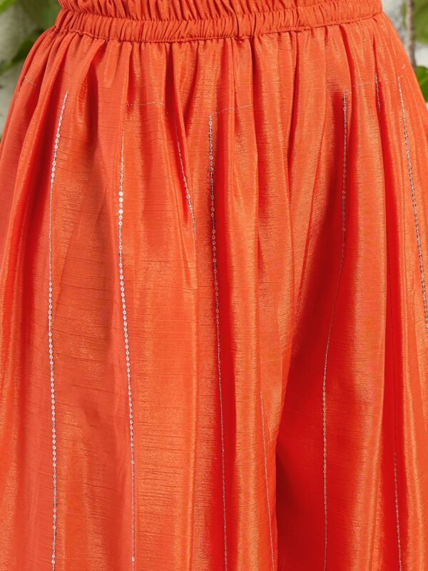 Purple Embroidered Kurta Palazzo | Collar Neck | Above Knee