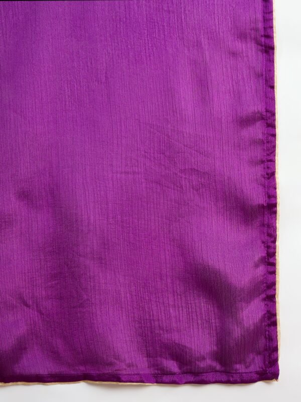 Glorious Purple Embroidered Chinon A-Line Kurta Lehenga Set with Dupatta