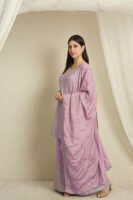 Shimmering Light Pink Embroidered Chinon Short Kurta Palazzo Set with Dupatta