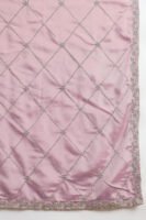 Shimmering Light Pink Embroidered Chinon Short Kurta Palazzo Set with Dupatta