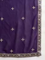Regal Purple Faux Georgette Embroidered Anarkali Lehenga Set