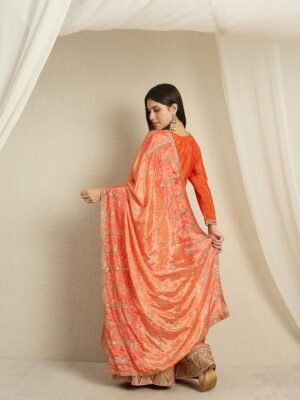 orange kurta palazzo set