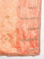 Dazzling Orange Embroidered Chinon Straight Kurta Palazzo Set with Bandhani Dupatta