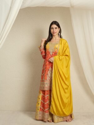 Yellow kurta palazzo set