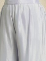 Dreamy Light Blue Floral Embroidered Chinon Kurta Palazzo Set with Dupatta