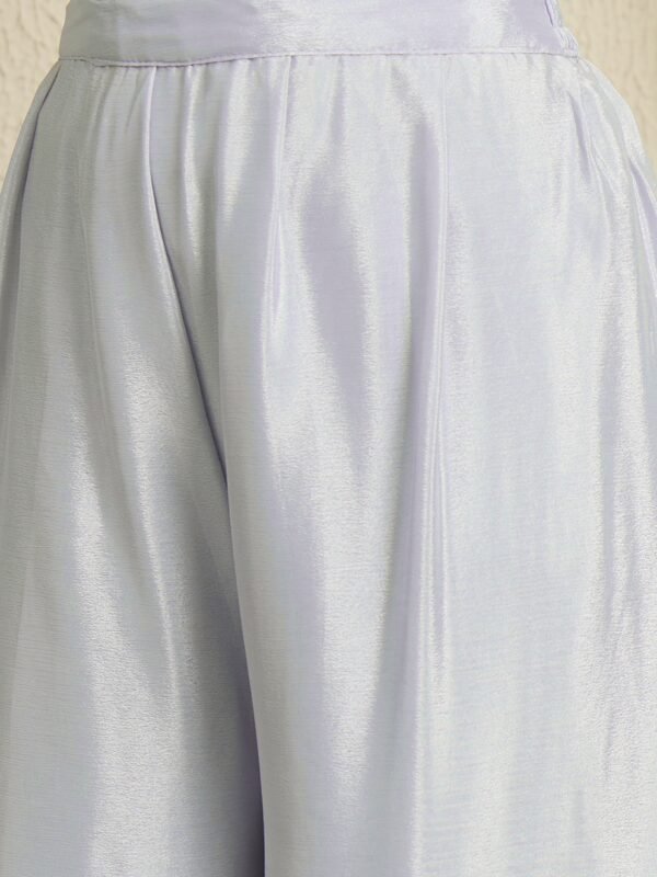 Dreamy Light Blue Floral Embroidered Chinon Kurta Palazzo Set with Dupatta