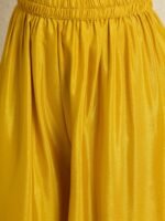 Elegant Yellow Chinon Embroidered Anarkali Kurta Palazzo Set