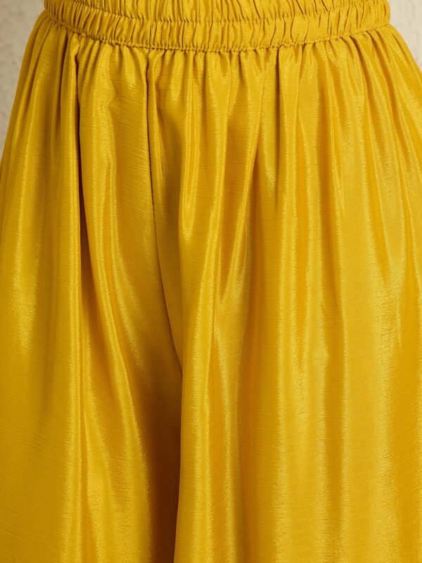 Elegant Yellow Chinon Embroidered Anarkali Kurta Palazzo Set