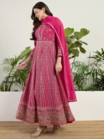 Exquisite Pink Chinon Heavy Embroidered Anarkali Gown