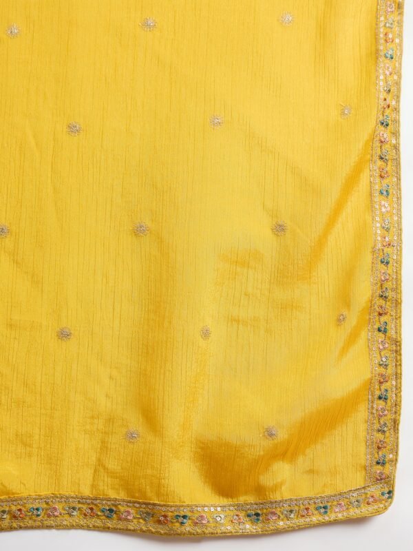 Purple Embroidered A-line Kurta Palazzo Set with Dupatta