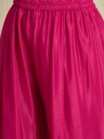 Radiant Pink Embroidered Chinon Kurta Palazzo Set