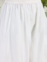 Off-White Embroidered Chinon A-Line Kurta Palazzo Set with Dupatta
