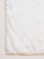 Off-White Embroidered Chinon A-Line Kurta Lehenga Set with Dupatta