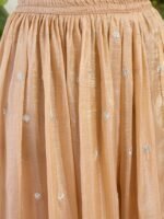 Brown Embroidered Organza Kurta Lehenga Set with Dupatta