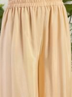 Cream Embroidered Chinon Straight Kurta Palazzo Set with Dupatta