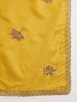 Pista Embroidered Organza Straight Kurta Palazzo Set with Dupatta
