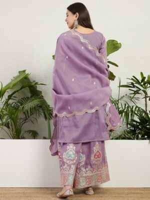 lavender kurta palazzo set