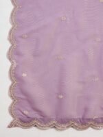 Elegant Lavender Organza Multi-Color Embroidered Kurta Palazzo Set