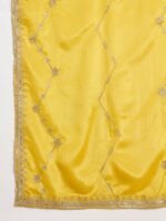 Radiant Yellow Chinon Embroidered Kurta with Floral Palazzo Set