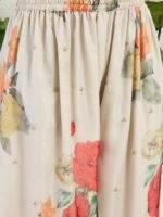 Vibrant Red Chinon Embroidered Kurta with Floral Palazzo Set