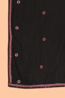 Midnight Elegance Black Embroidered Faux Georgette A-Line Gown with Dupatta