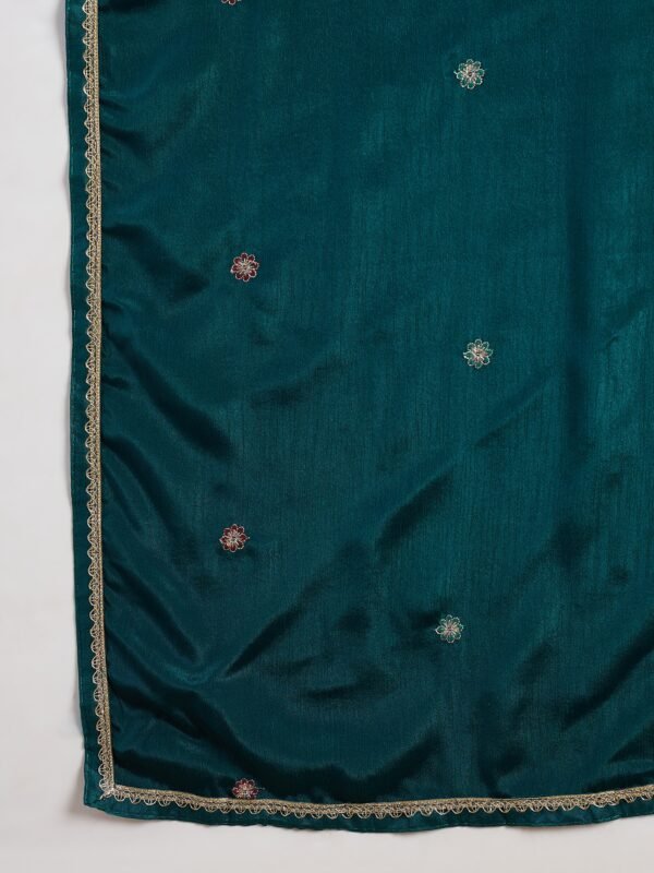 Elegant Emerald Green Embroidered Kurta Palazzo Set