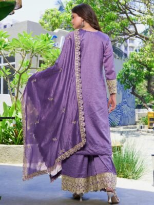 purple kurta palazzo set