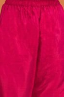 Radiant Pink Embroidered Chinon A-Line Kurta Palazzo Set with Dupatta