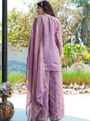purple kurta palazzo set
