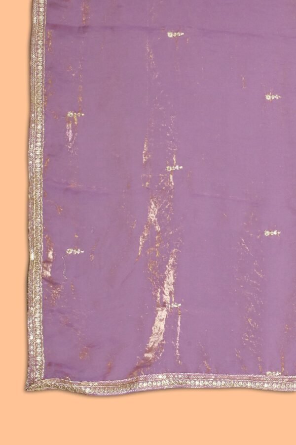 Enchanting Purple Embroidered MD Silk Kurta Palazzo Set with Dupatta
