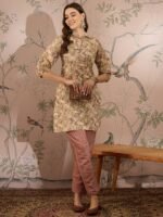 Breezy Cream Floral Printed Cotton Co-Ord Set