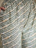 Cream Printed Straight Kurta with Bottom – V-Neck Thread Detailing, 3/4 Sleeve Stitched Cotton Set
