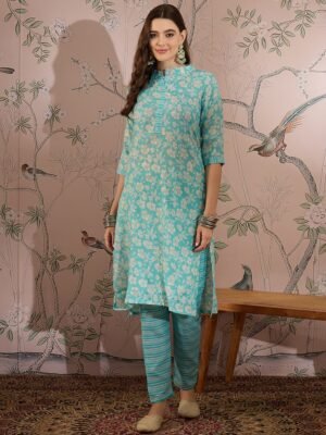 Refreshing Peach Bandhani Printed Cotton Co-Ord Set