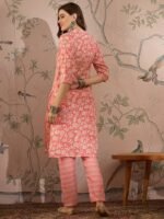 Refreshing Peach Bandhani Printed Cotton Co-Ord Set
